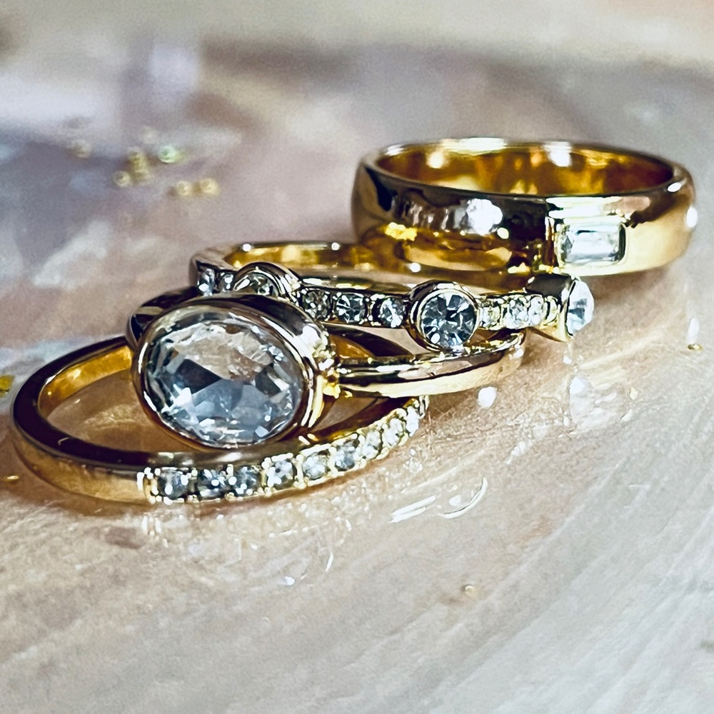 Rhinestone Stackable Ring Set - Picture 5 of 12